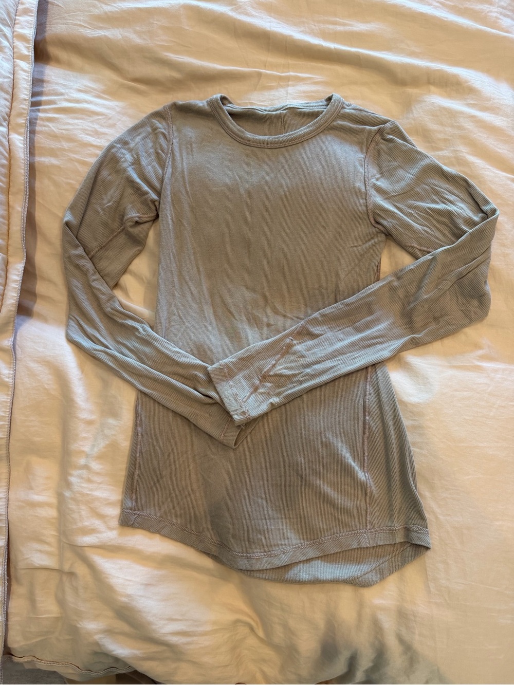 lululemon athletica Long Sleeve Tee in Light Sage Green / beige